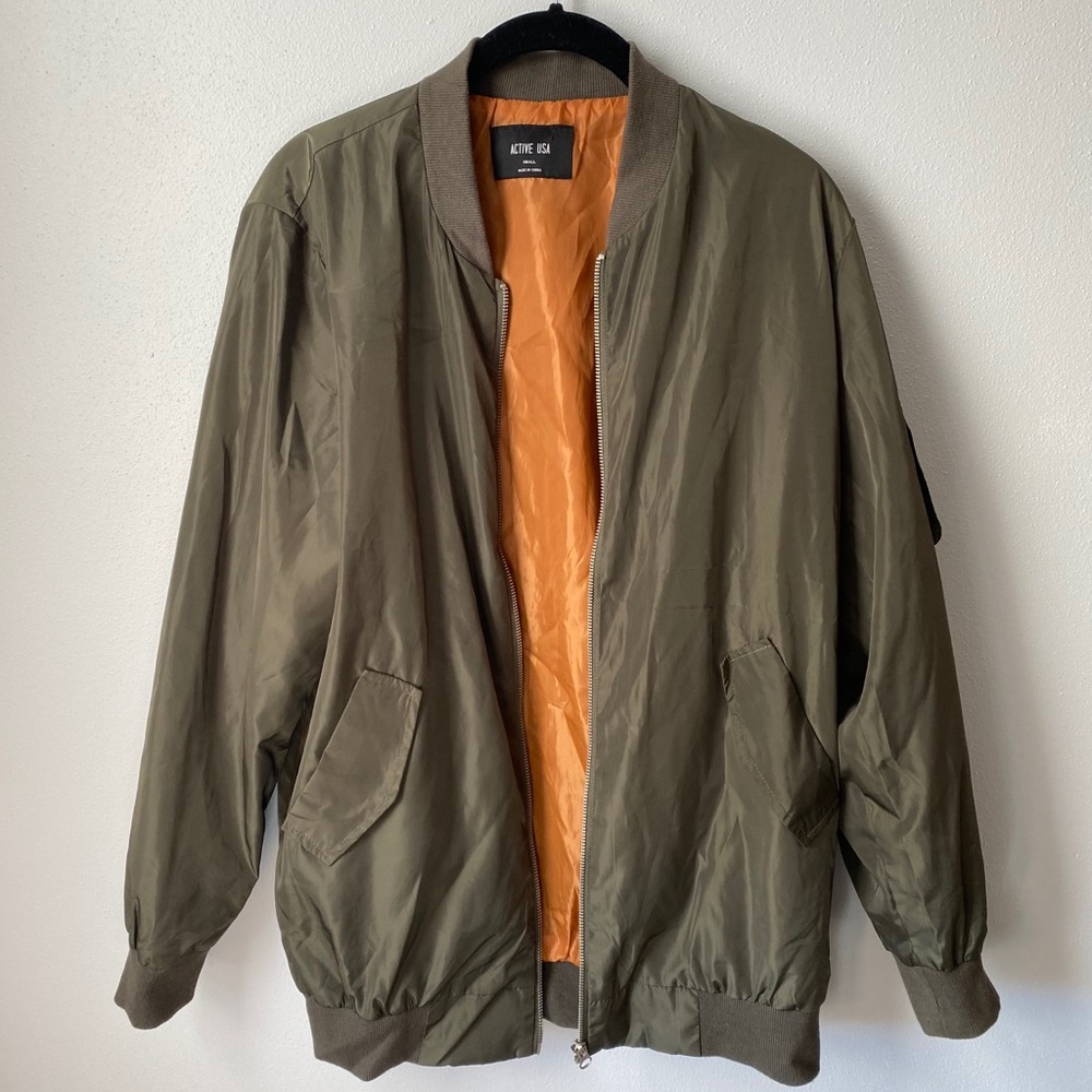 Green Bomber Jacket - Size S